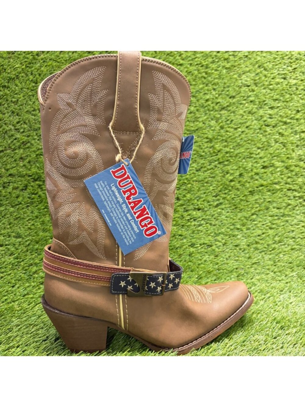 Durango Crush 12" Womens Size 8 Brown Cowgirl Western Snip Toe Fashion Boots